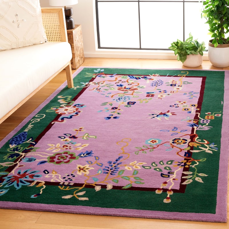 SAFAVIEH Handmade Metro Iroda French Country Wool Rug - 5' x 8' - Purple/Green