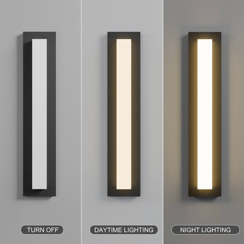 Aluminum LED Outdoor Wall Sconce Rectangle Wall Mounted Lights