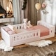 preview thumbnail 15 of 24, Wood Twin Size Platform Bed with Guardrail and Semi-enclosed Fence For Toddler