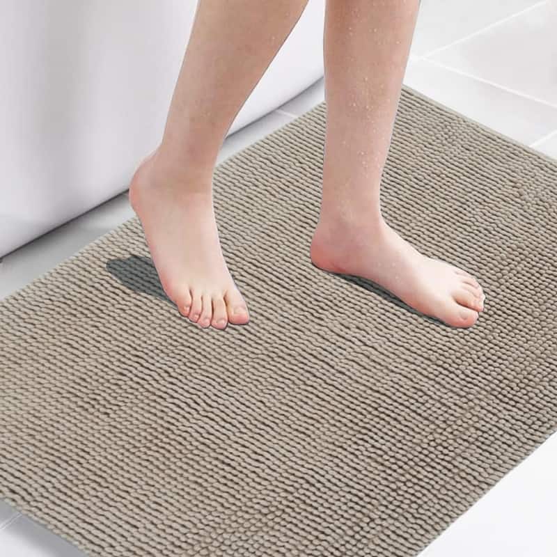 Wonderful Bath Rugs Anti-Slip Mats Soft Plush Yarn Shaggy for Living Room Bedroom (2 Piece)