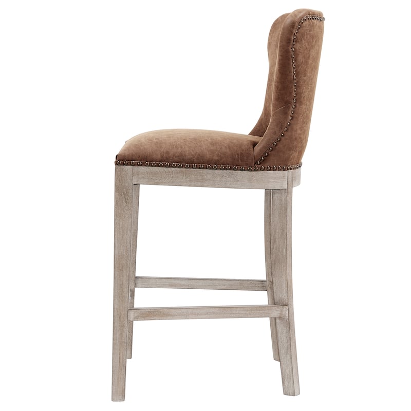 NPD Furniture Dorsey Brown and Grey Nubuck Counter Stool