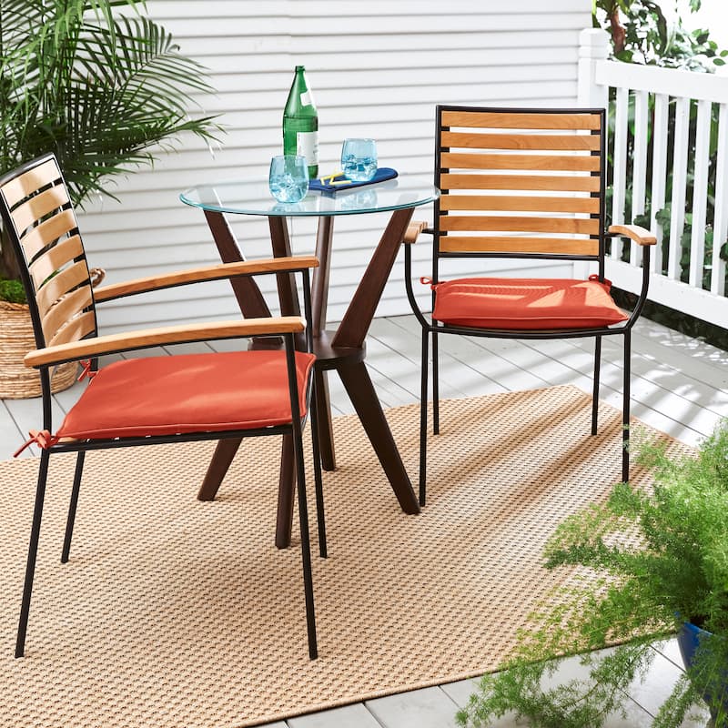 Coral Corded Indoor/ Outdoor Chair Pad Set - 21 in x 19 in
