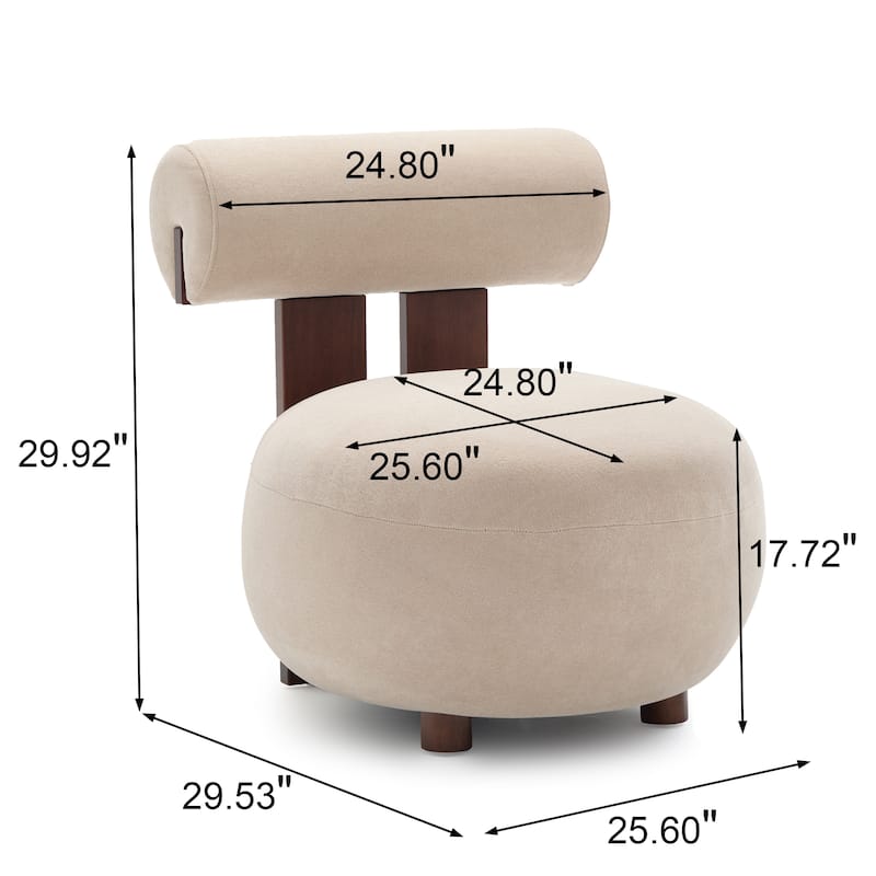 Christopher Knight Home - Modern Velvet Solid Wood Accent Chair with Sculptural Design