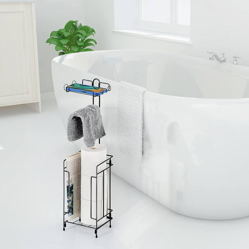 Simple Free Standing Metal Toilet Paper Holder