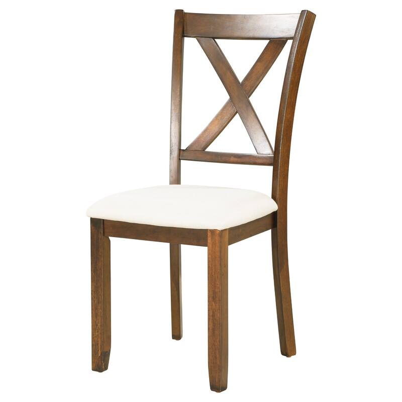 Natural Cherry Traditional 6-Piece Wooden Dining Table Set with 4 Upholstered Chairs and Bench