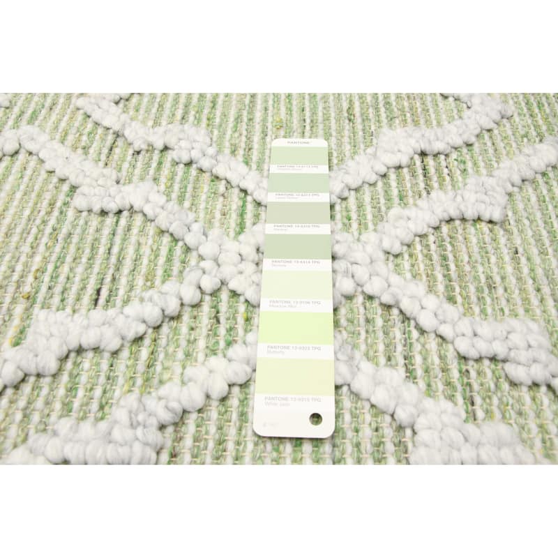 ECARPETGALLERY Braid weave Sienna Green Wool Rug - 5'2 x 8'0