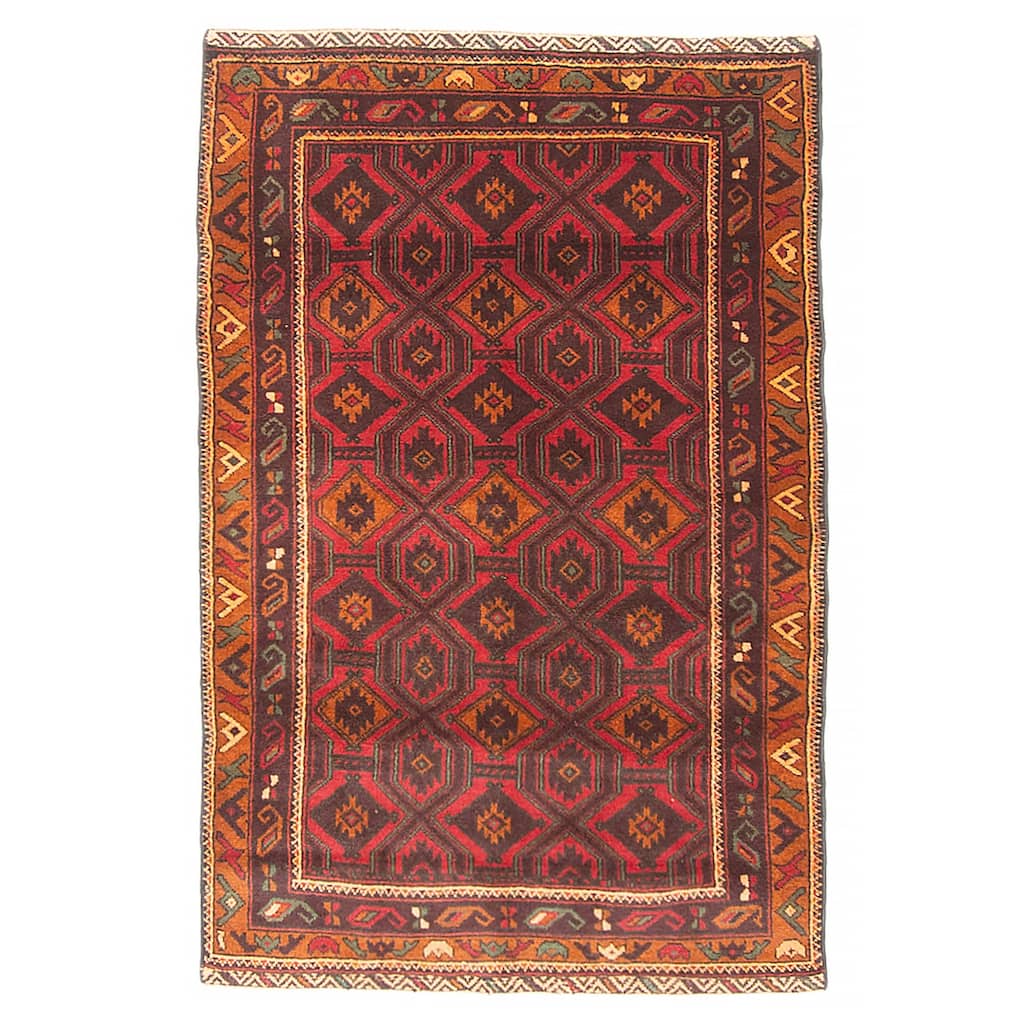 Teimani Red Rug 2'9" x 4'5" - 2'9 x 4'5