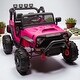 preview thumbnail 1 of 5, 24V Kids Ride-On Electric Car with 400W Motor, Remote Control, Four-Wheel Suspension, Bluetooth, USB, LED Lights for Kids 3+ Rose Red