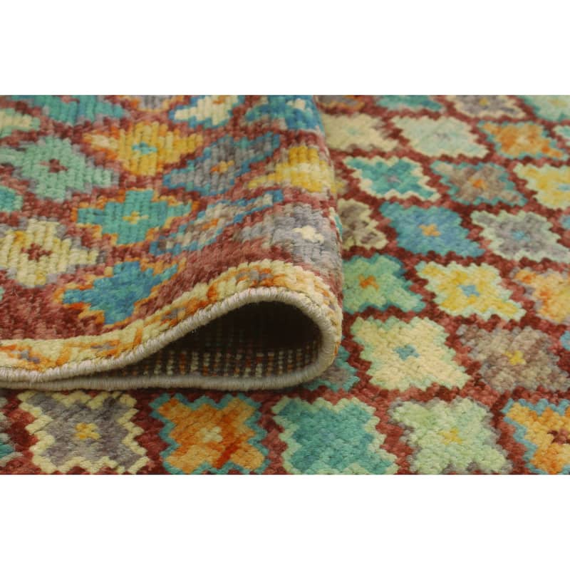 Balochi Afiya Burgundy/Gold Rug - 3'3" x 4'10"
