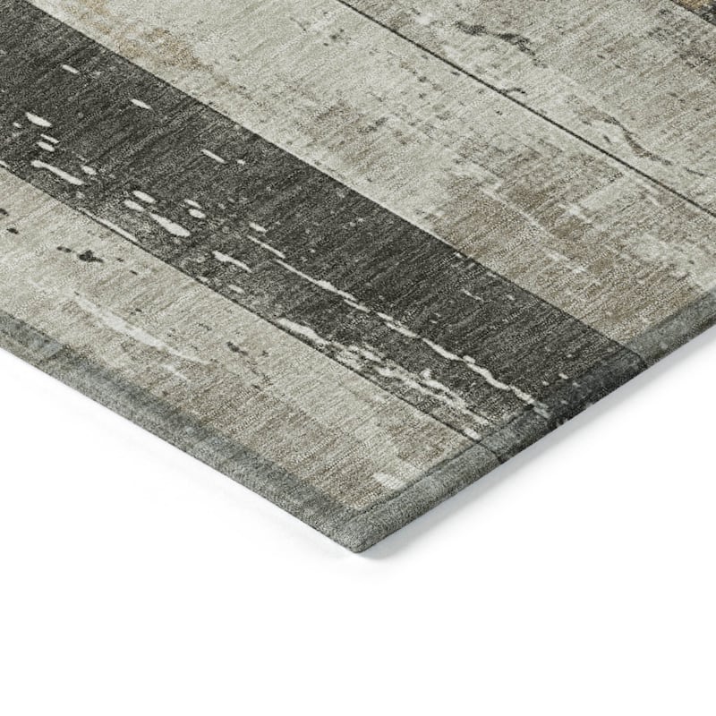 HomeRoots Striped Transitional Rectangle Outdoor Rug