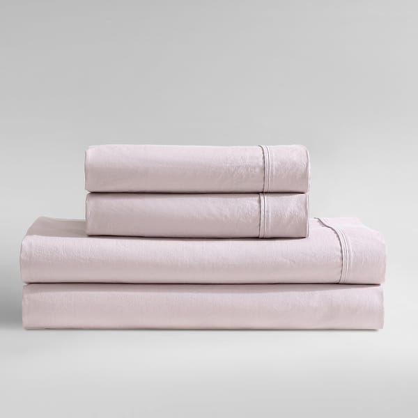 slide 2 of 6, Calvin Klein Washed Cotton Percale Sheet Set Pink - Full