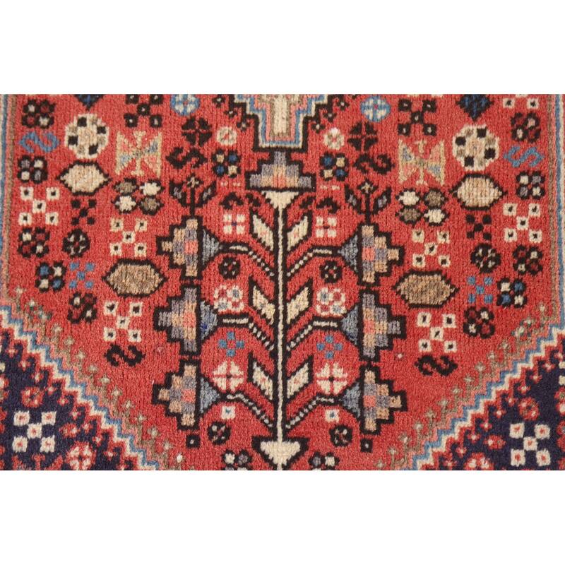 Abadeh Persian Vintage Area Rug Hand-knotted Wool Carpet - 1'10"x 3'5"