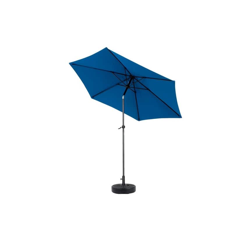 Push-Button Tilt 9FT Patio Umbrella - Easy Crank Lift, 6 Sturdy Ribs (Base Not Included)