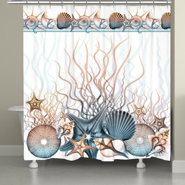 Shower curtains with shop seashells