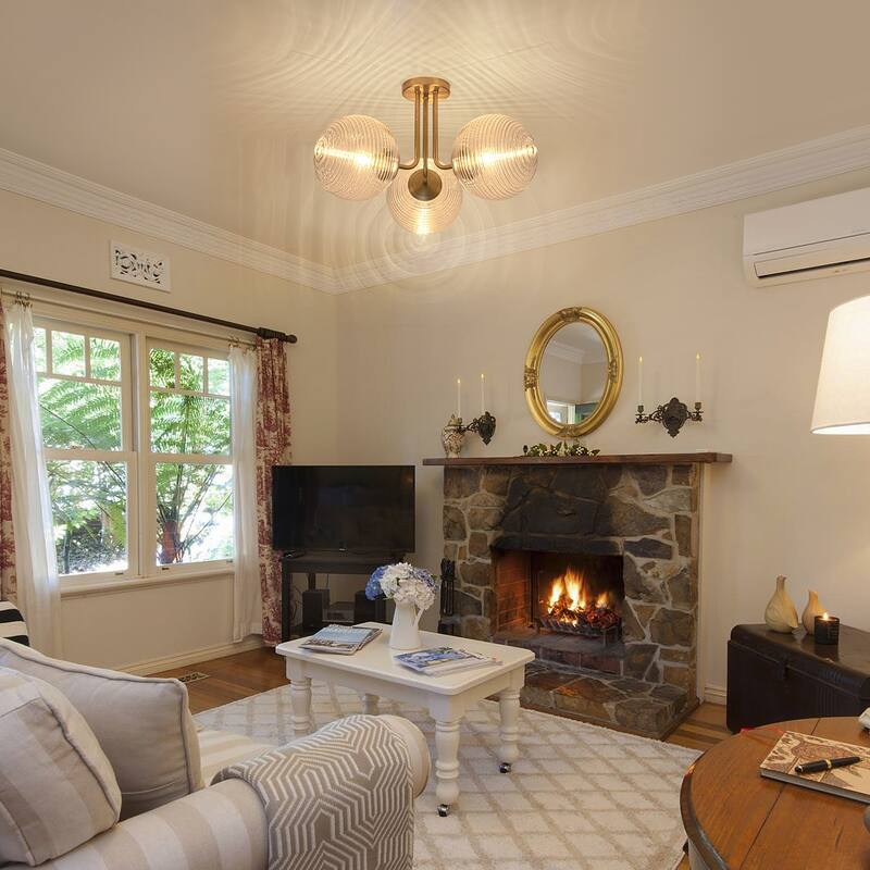 3 - Light 22'' Modern Sputnik Globe Glass Semi Flush Mount Light