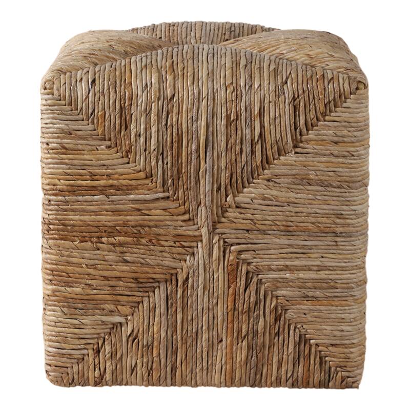 Decorative Textured Woven Ottoman for House Decor - 18", Brown