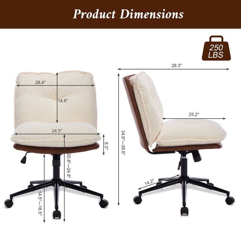 Elegant Design 360°Rolling Swivel Upholstered Desk Chair