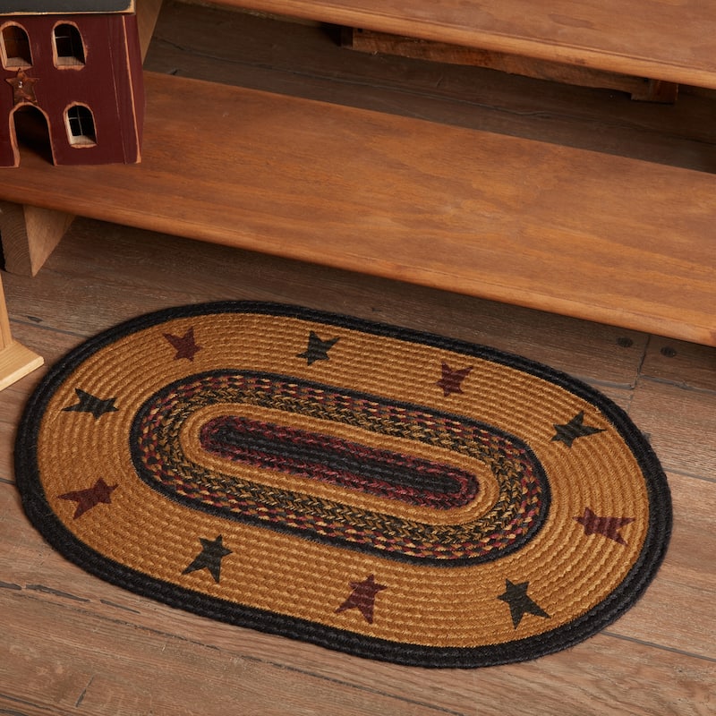 Heritage Farms Star Jute Rug Oval w/ Pad 20x30 - 20" x 30"