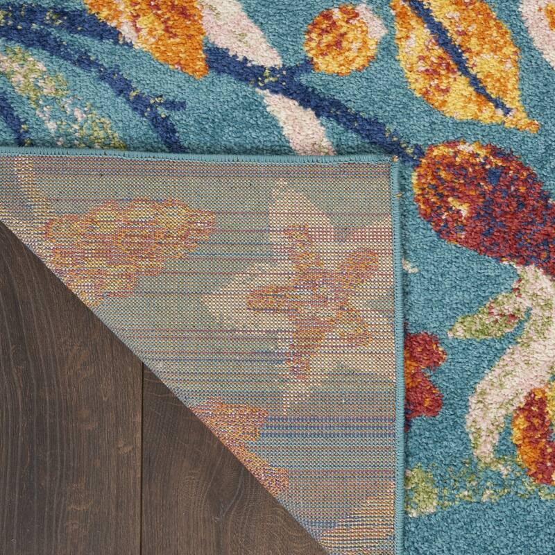 Kegib Power Loomed Floral Traditional Low Pile Area Rug By HomeRoots - 87' X '63' X '0.25