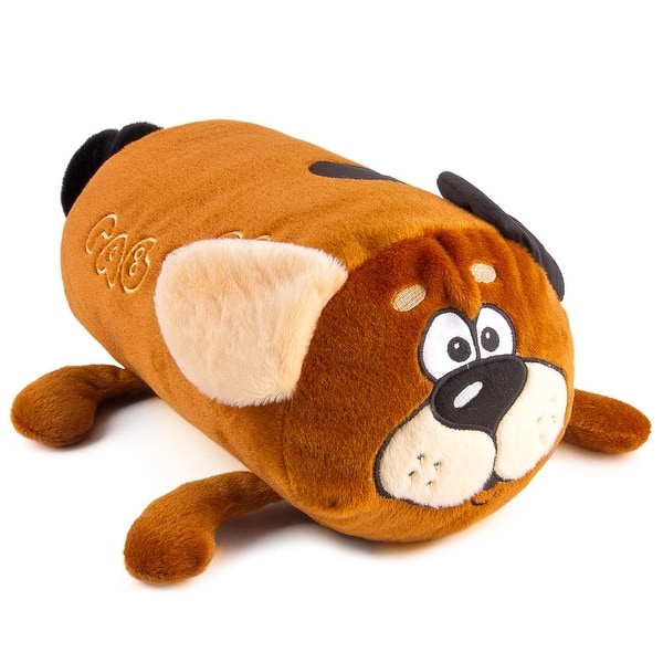 Mooshi Squishy Comfortable Microbead Bolster Roll Pillow In Dog Design Overstock 31759582