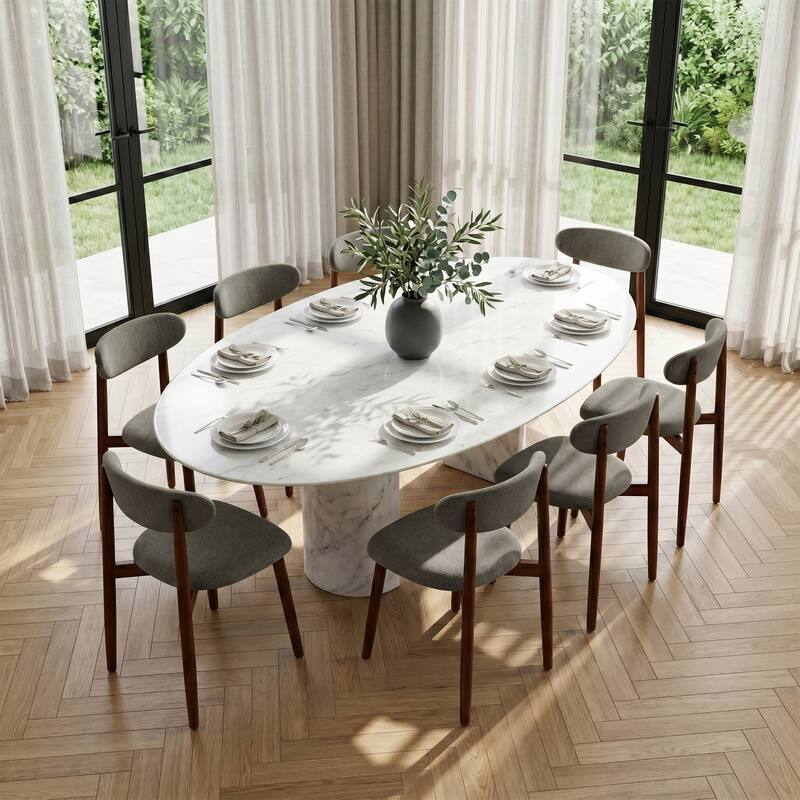 Modern Upholstered Linen Kitchen Dining Chair