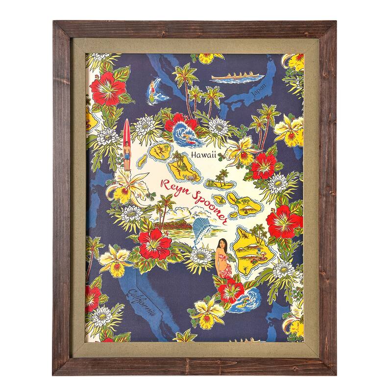 Kona Coast by Reyn Spooner Framed Oceanic Print Story Wall Art - 19.5" x 25.5"