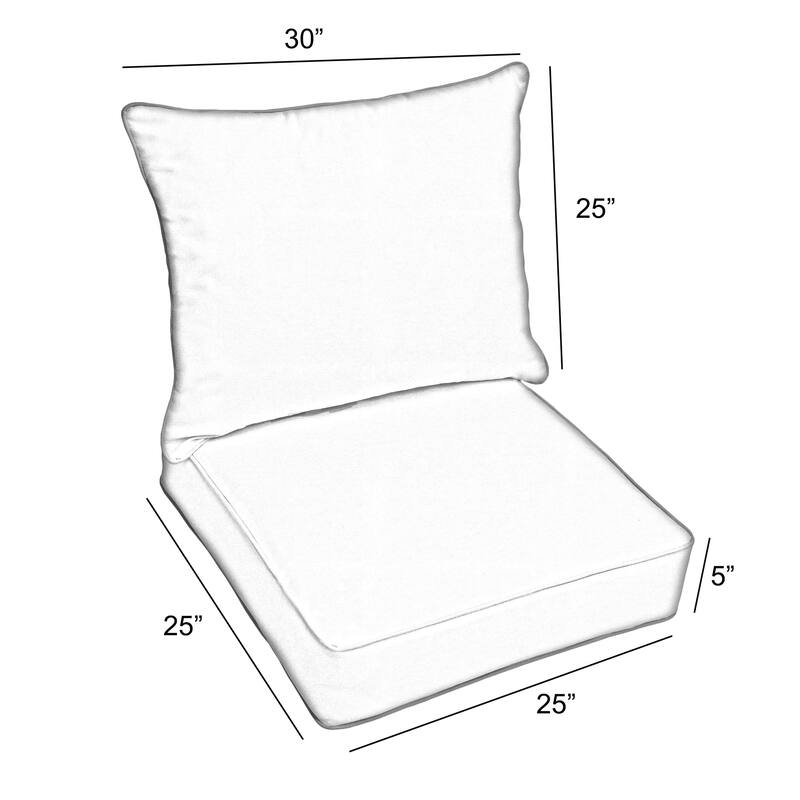 Sorra Home Outdura Outdoor Knife Edge Deep Seating Pillow and Cushion Set