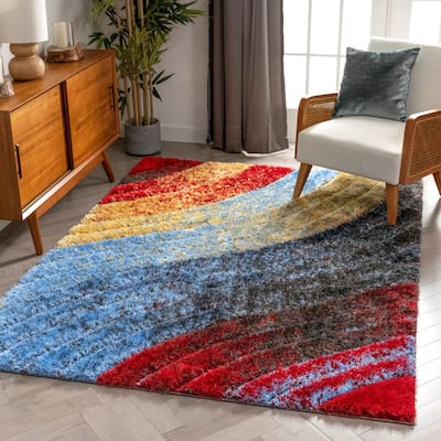 Well Woven San Francisco Mojave Geometric Shag Area Rug