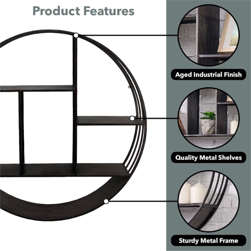 FirsTime & Co. Brody Industrial Circular 27.5-in. Metal Shelf