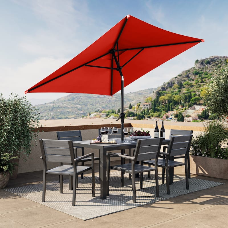 6.5ft Square Tilting Patio Umbrella - Red
