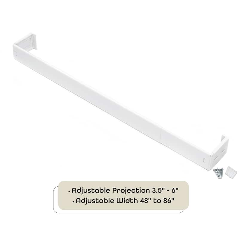 ACHIM Fantasia 2.5" - Wide Rod Pocket Curtain Rod - White