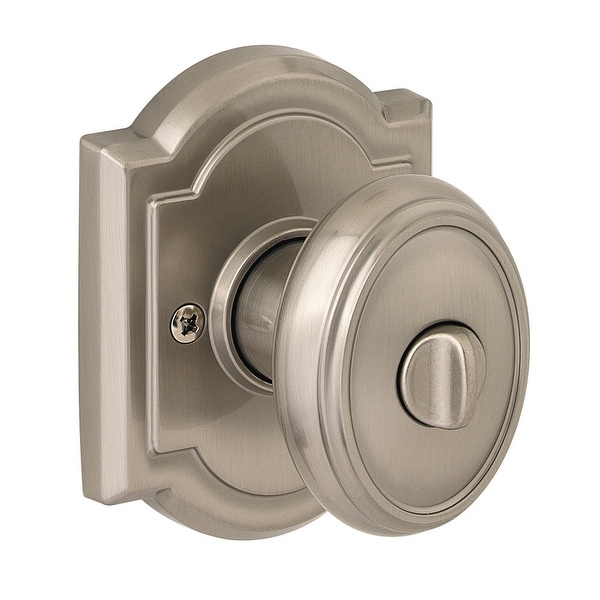 Baldwin 353CYK-ARB Carnaby Privacy Knobset with Arched Rosette from the Prestige Collection - Satin Nickel