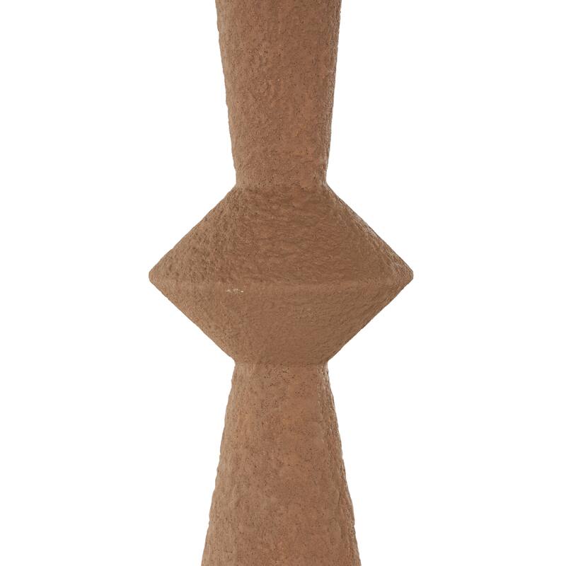 Brown Metal Art Deco Fluted Decorative Vase