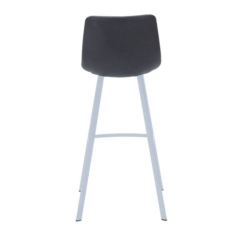 Leather 41" Counter Height Bar Stool with Stainless Steel Legs and Footrest