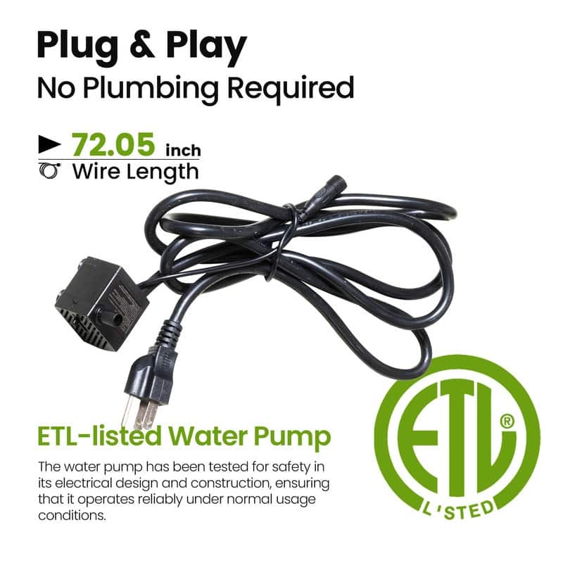 3 Tier Angel Sculpture Outdoor Water Fountain with Grape Decor 20.87in Height and Lights