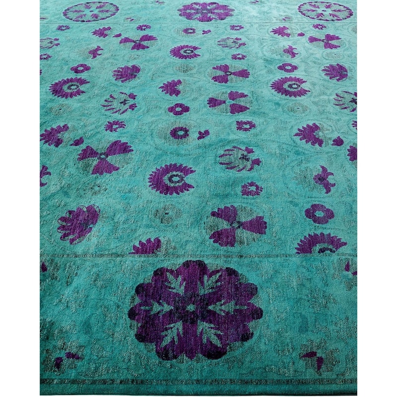 Vibrance, One-of-a-Kind Hand-Knotted Area Rug - Green, 9' 2" x 12' 1" - 9' 2" x 12' 1"