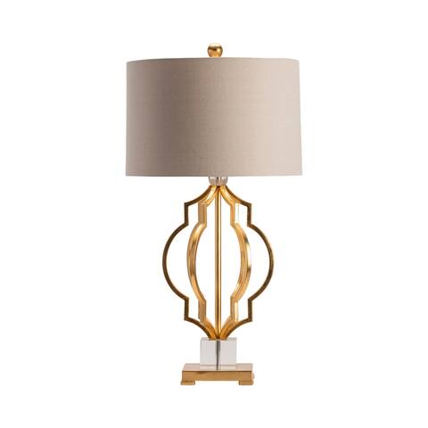 Parisian Gold Leaf & Crystal 33.5"H Table Lamp - 33.5x17x17