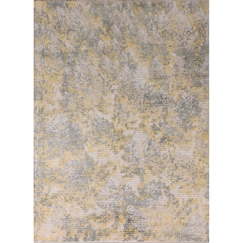 All-Over Striped Abstract Modern Area Rug Handmade Wool Carpet - 5'5" x 7'5"