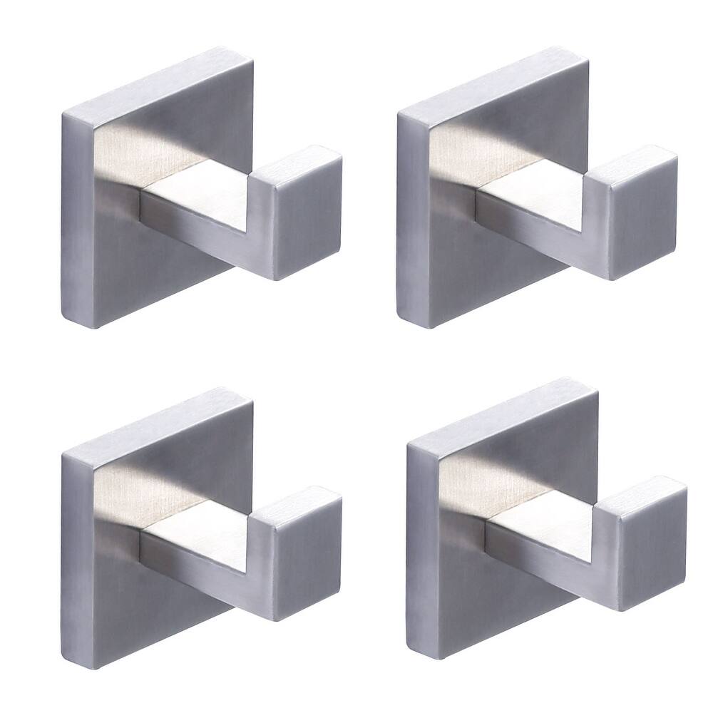 WOWOW J-Hook Wall Mount Robe/Towel Hook 4PCS