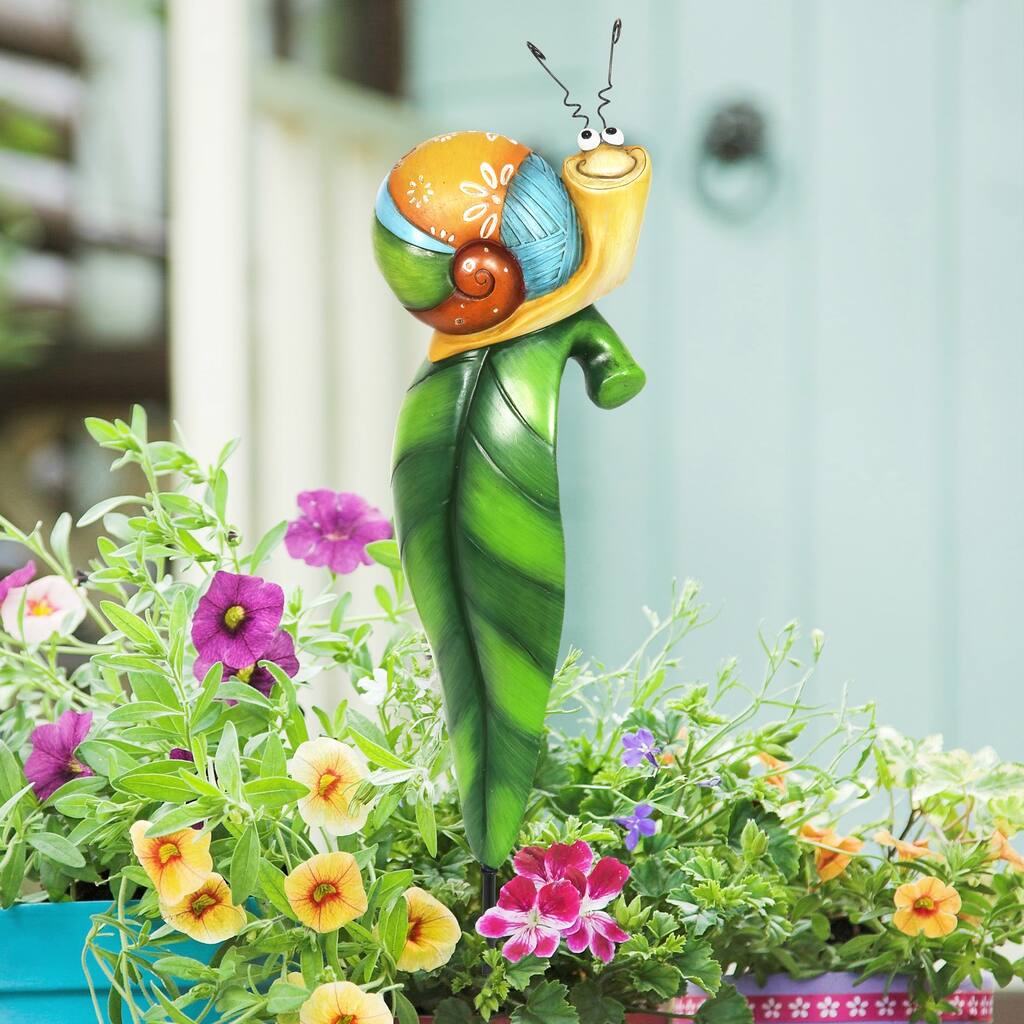 Exhart Snail Garden Plant Stake, 4.5 by 14 Inches