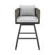 preview thumbnail 3 of 10, Alegria Outdoor Patio Swivel Counter Stool in Aluminum with Rope and Cushions