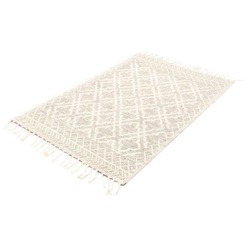 ECARPETGALLERY Braid weave Sienna Cream Wool Rug - 5'1 x 7'9