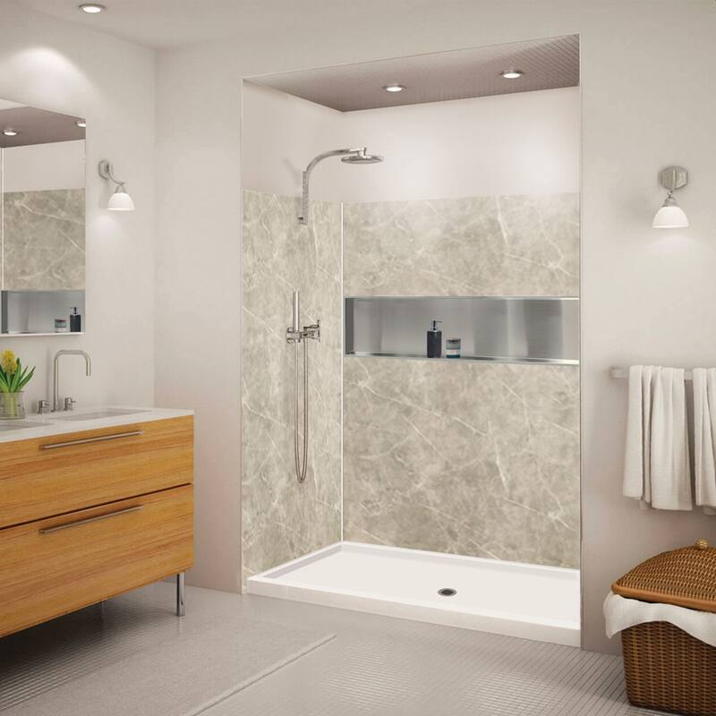 Transolid Expressions 60-in X 32-in X 72-in Glue to Wall Shower Kit - 32" x 60" x 72"