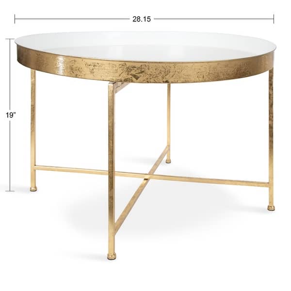 dimension image slide 1 of 2, Kate and Laurel Celia Round Metal Coffee Table - 28.25x28.25x19