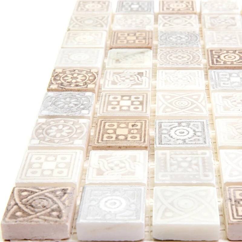 Apollo tile 12" x 12" Artisana Foiled Texture Cream Soft Earthy Stone Tile (5 sq ft/case) - 5 Pack