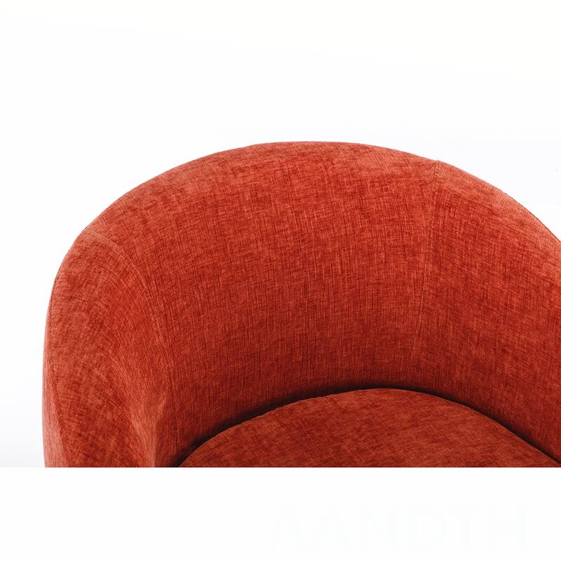 Chenille Swivel Barrel Chair
