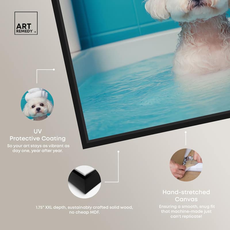 Fluff in the Tub Canvas by Art Remedy