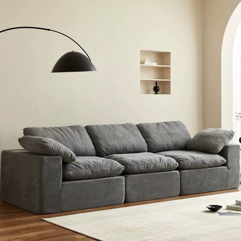118" Chenille Fabric Upholstered 3-Seater Sofa
