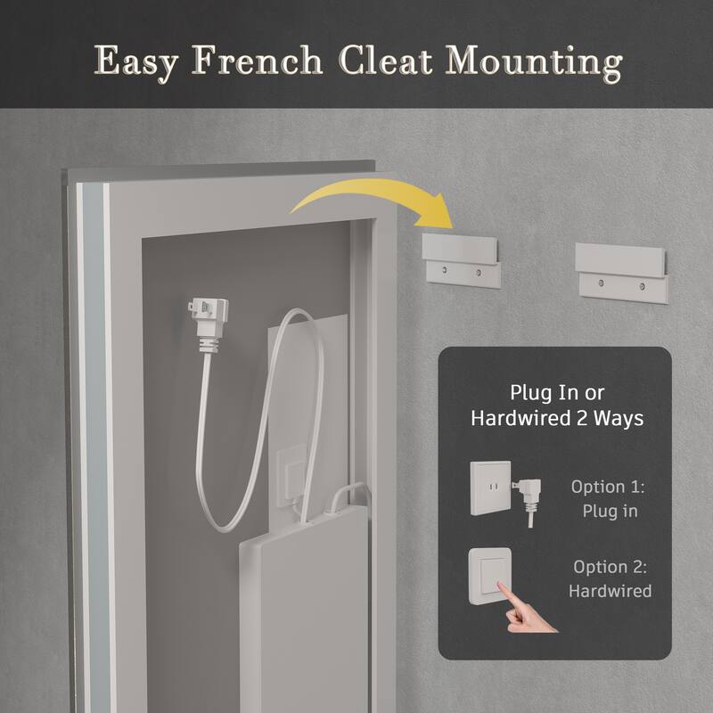 LED Bathroom Mirror with UL Listed, High Brightness, Anti-Fog, 3 Color Temperature, Dimmable