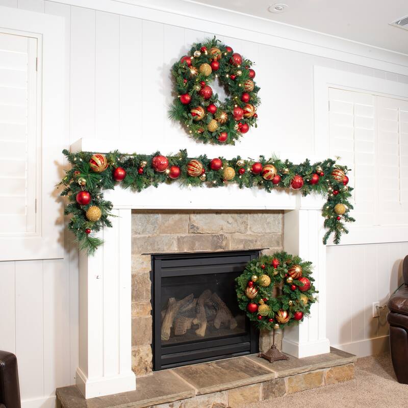 9 ft. Artificial Christmas Garland with Lights - Christmas Classic - Gold